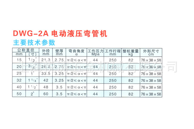 厂家直销上海名牌DWG-2A电动液压弯管机，2寸电动液压弯管机