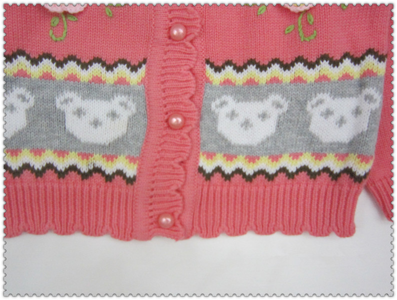 【2013年新款<em>女宝宝</em>开衫花点小熊头<em>图案</em>新生