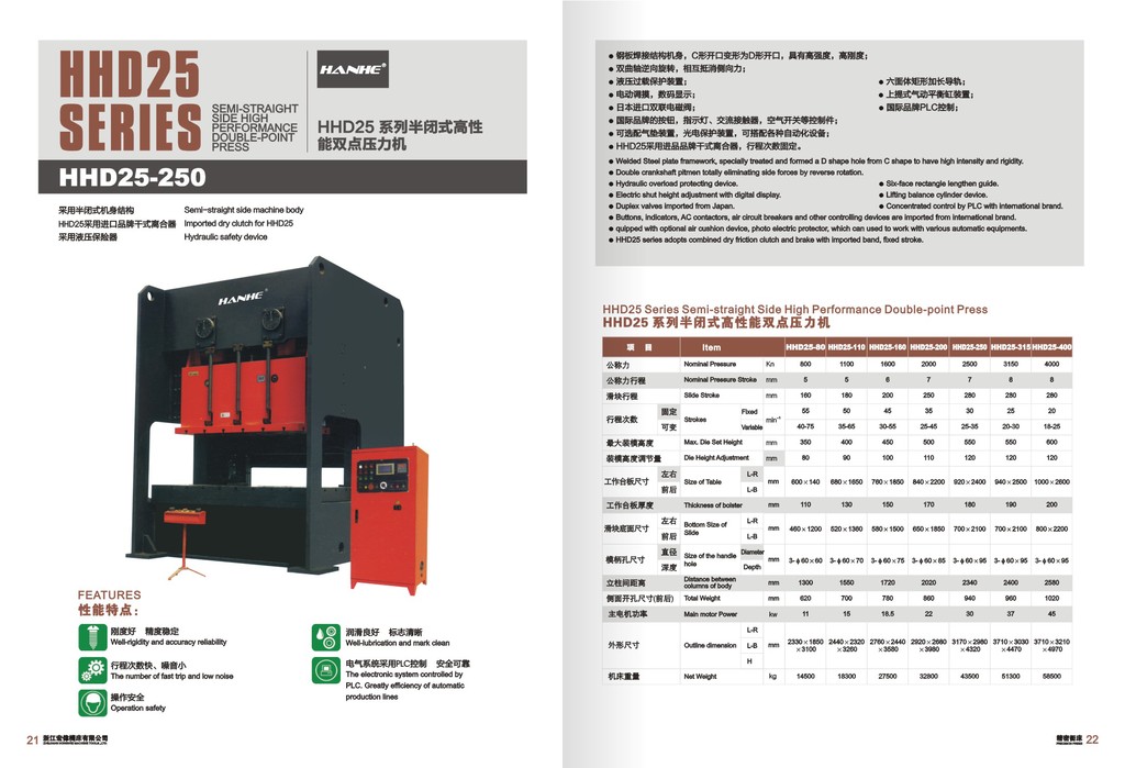 供应半闭式双点高精密冲床