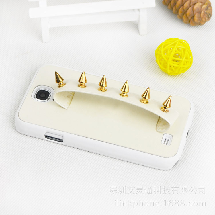 廠傢直銷新款 iphone44s手機殼 蘋果鉚釘皮