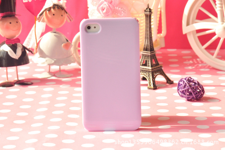 手机保护套-iphone4\/4S纯色塑胶手机壳 苹果4