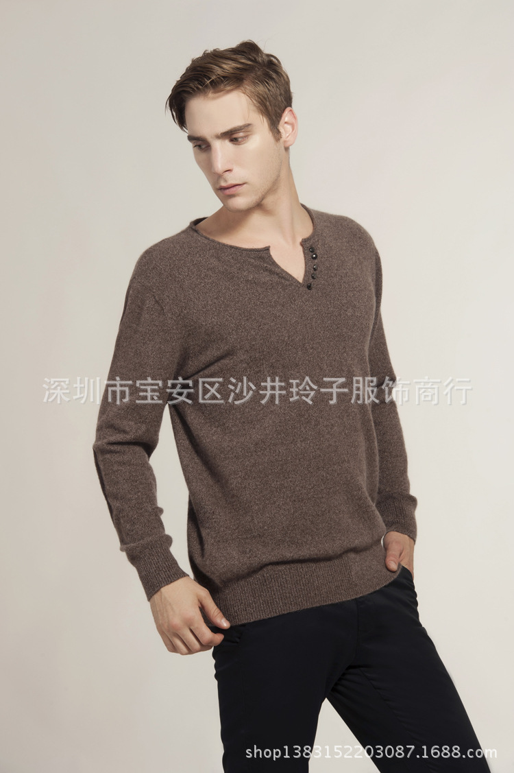 2013新款纯<em>羊绒</em>衫<em>男士高档</em>纯毛<em>毛衣</em>驼色纯山