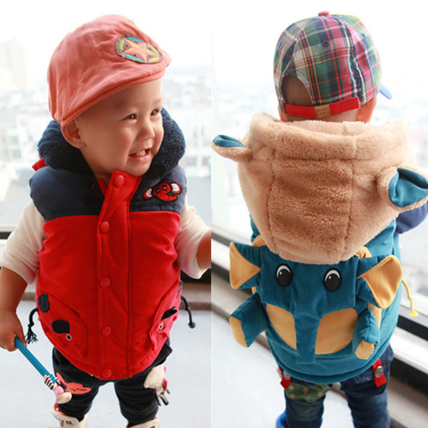 秋冬季心里童装男童<em>马甲保暖</em>大象<em>加绒加厚</em>宝宝