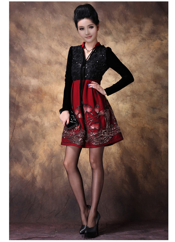 <em>春装</em>连衣裙<em>批发</em> <em>女装</em>欧美时尚休闲洋装 长袖连