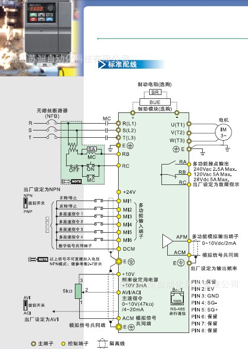 台达变频器VFD-EL系列 多功能迷你型配线图