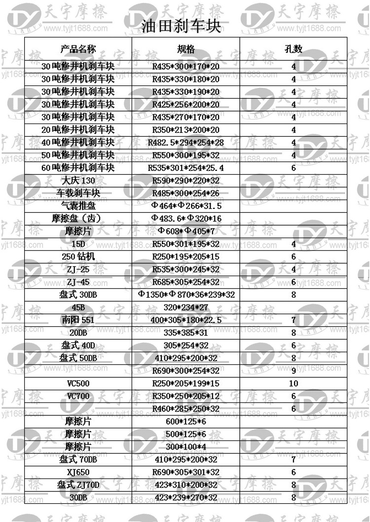 水印 油田刹车块 尺寸图