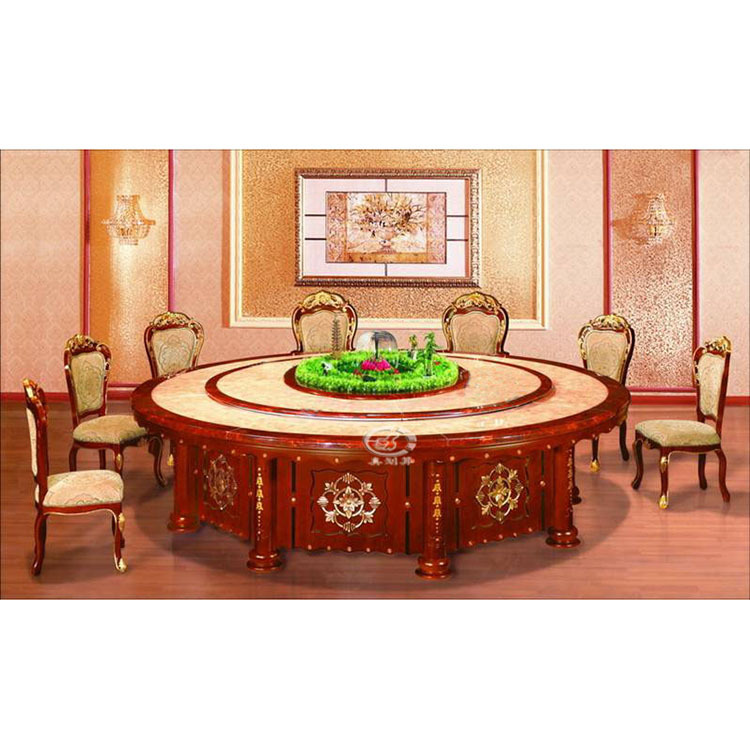 玉石电动餐桌，饭店电动餐桌，自动旋转电动餐桌--花开富贵D