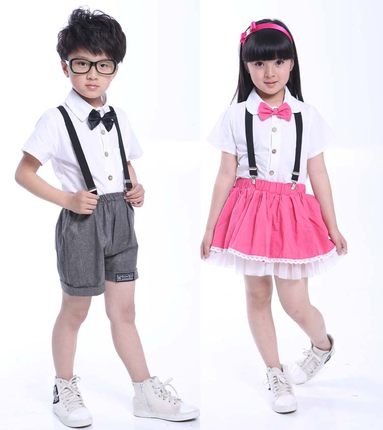 2013女童夏装<em>短袖短裤</em>裙子老师男女小学生校