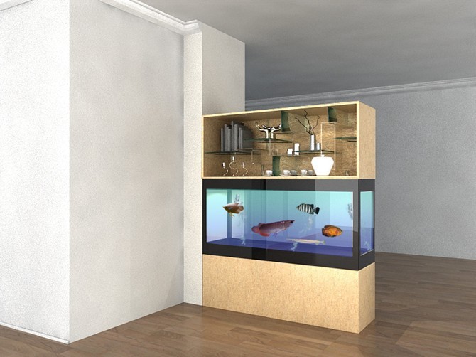 厂家定做壁挂式嵌入式鱼缸 家用水族嵌入式鱼缸 高档生态鱼缸