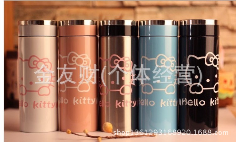 hello kitty凱蒂貓不銹鋼水杯保溫杯子 KT貓水壺帶茶漏學士杯工廠,批發,進口,代購