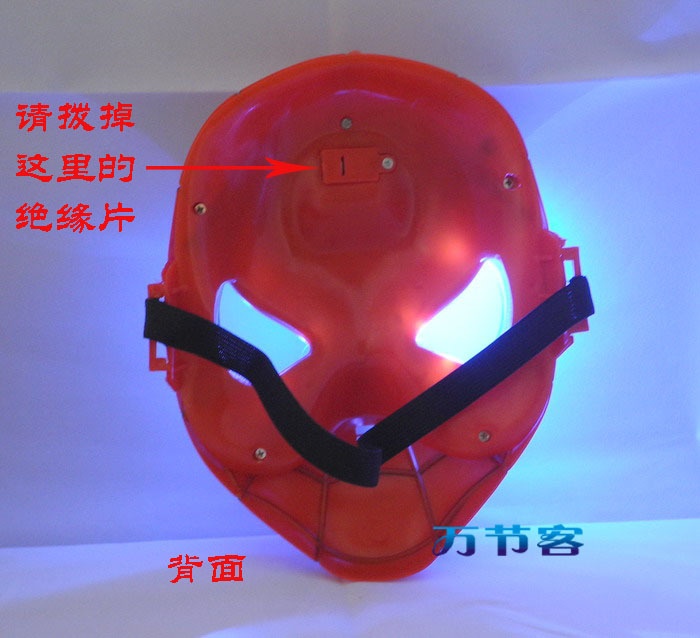 LED蜘蛛侠面具 超长时间闪光全新环保材料 钢