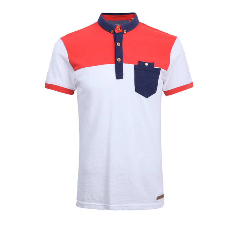 1撞色拼接男士时尚POLO衫F
