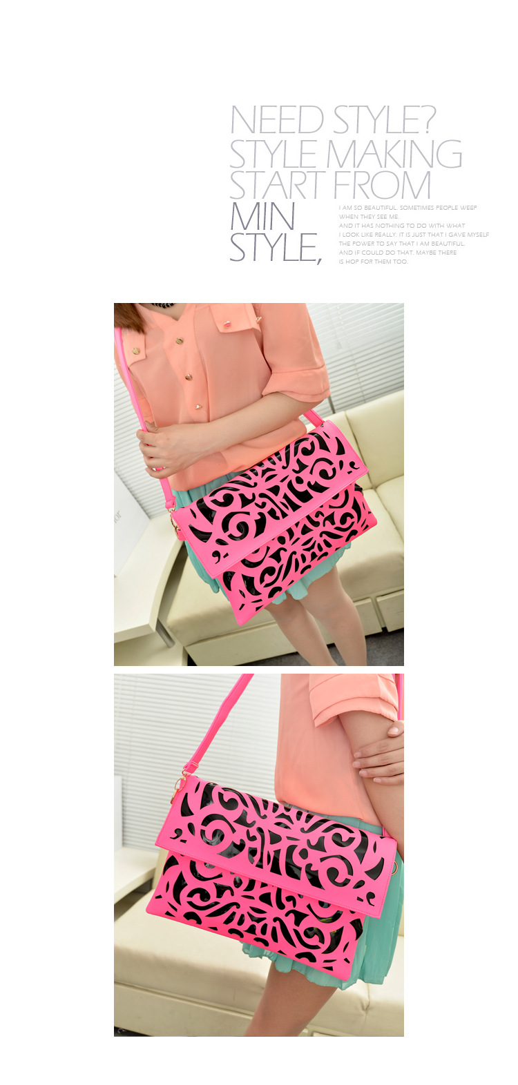 方塊鏤空肩包-4