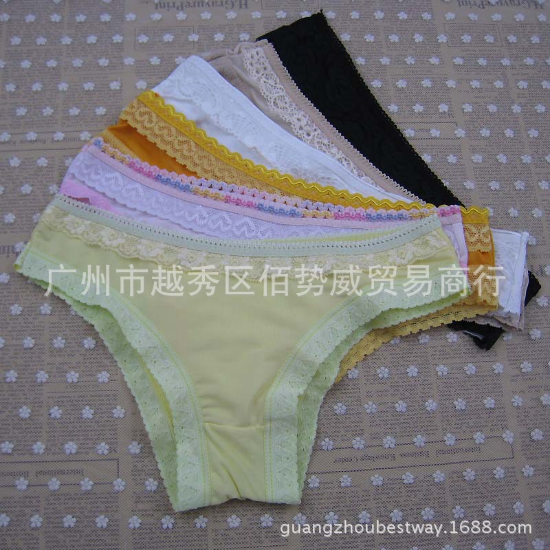 清仓纯色牛奶丝蕾丝低腰<em>内裤</em>女 <em>特价内裤</em> 地摊