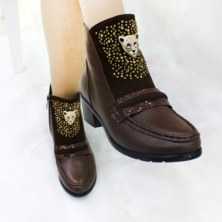 【<em>美邑</em>冬新款棉鞋 低跟小豹子头 时尚装饰<em>女鞋</em>