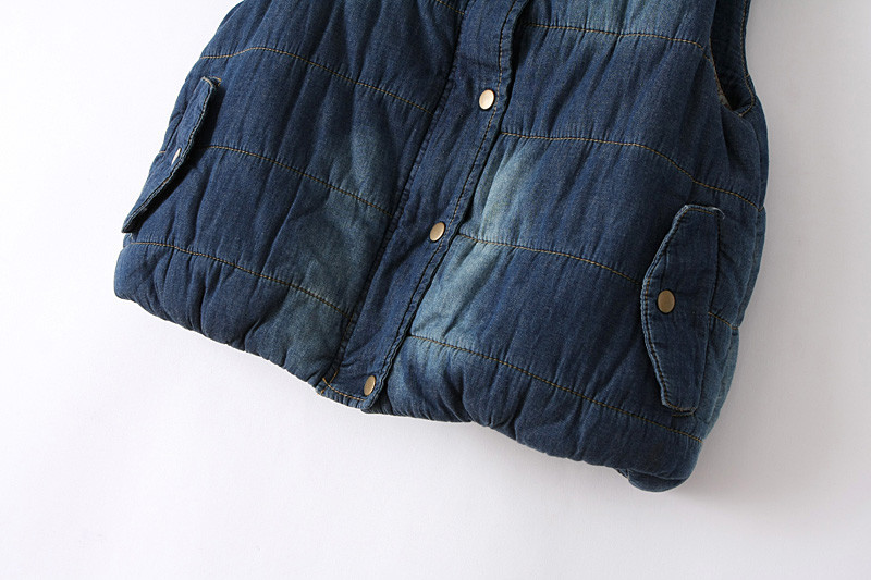 【2013年<em>秋款女士</em>日单立领牛仔棉<em>马甲</em>无袖女