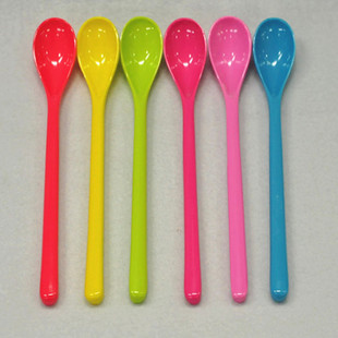 1006糖果色彩色勺子 密胺勺子 美耐皿勺子 仿瓷勺子 冰长勺