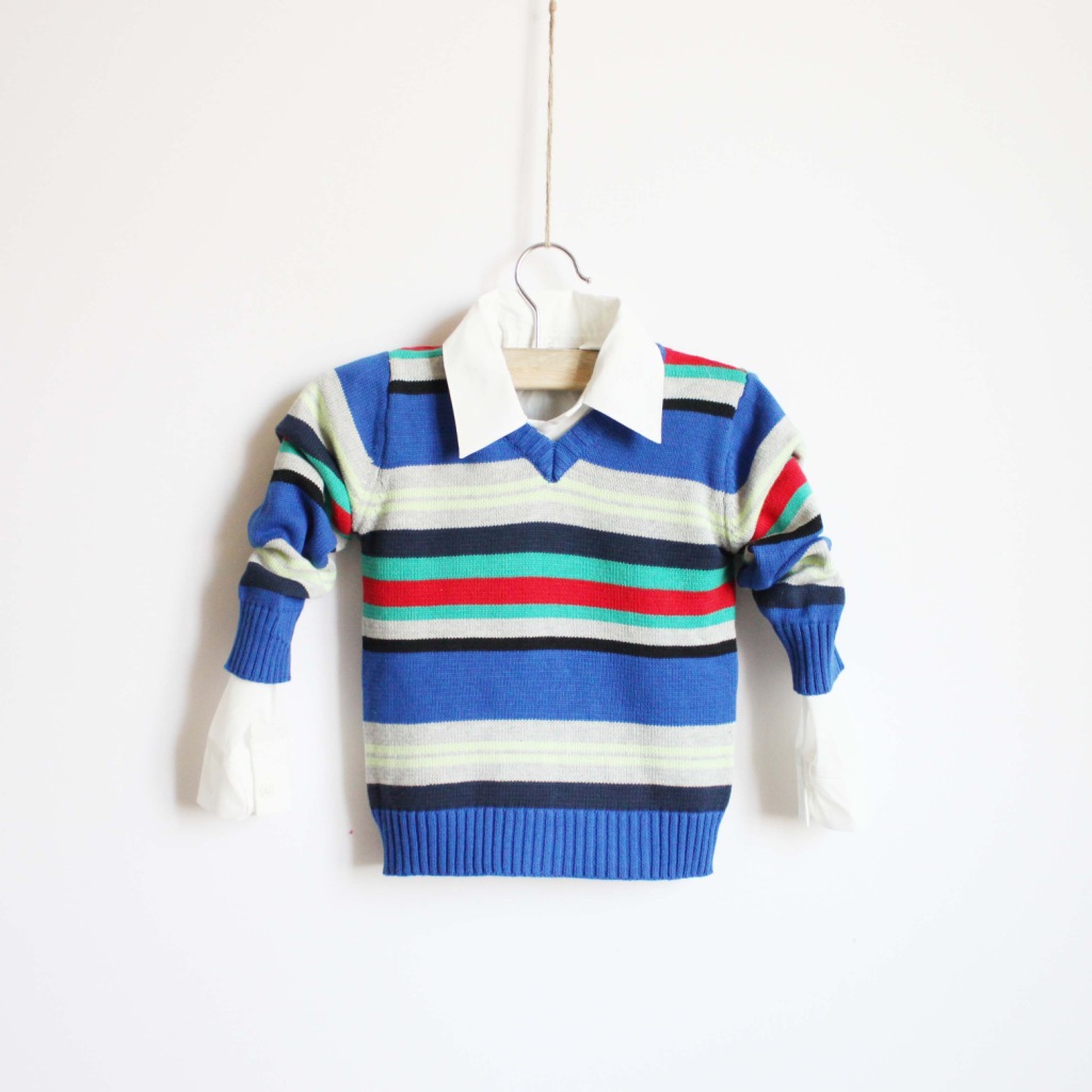 CT008014+【手工<em>编织</em>儿童<em>毛衣海军风</em>7031】