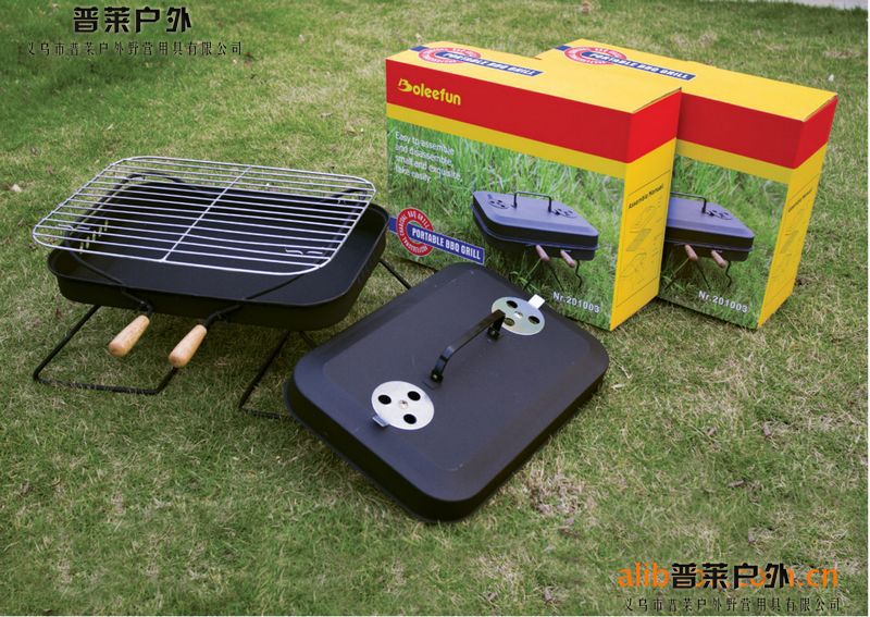 普莱户外耐高温木碳烧烤炉 家用bbq烧烤炉工具 户外烧烤箱 bbq