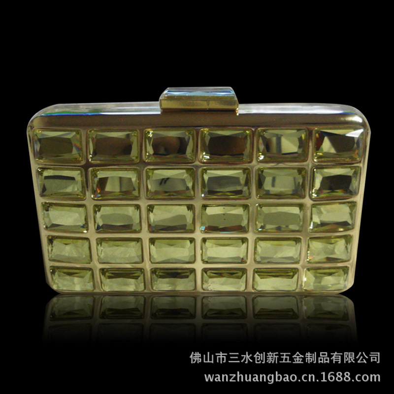 黄色玻璃钻晚宴包定制