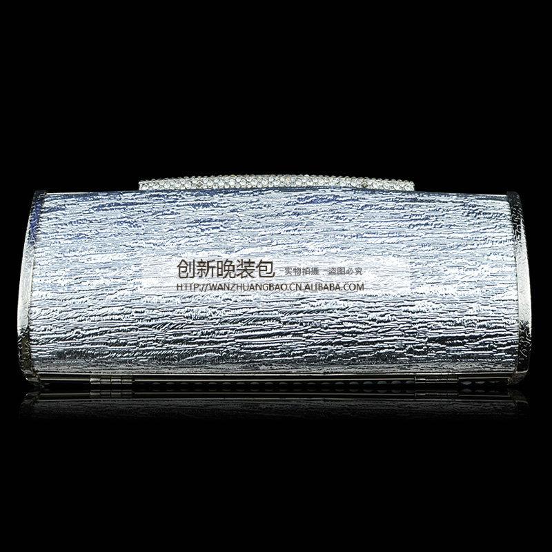 银色单面满钻硬盒包手抓包