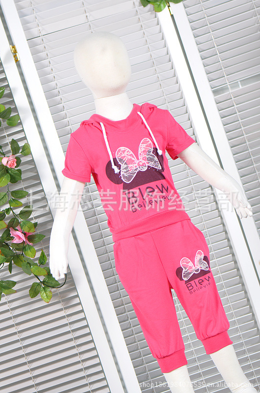 【佛山工厂直销-爆款鱼鳞米奇套装 短袖套装 童