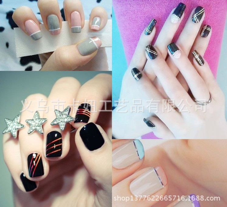 指甲贴、指甲饰品-美甲贴纸装饰 12色可选 金银