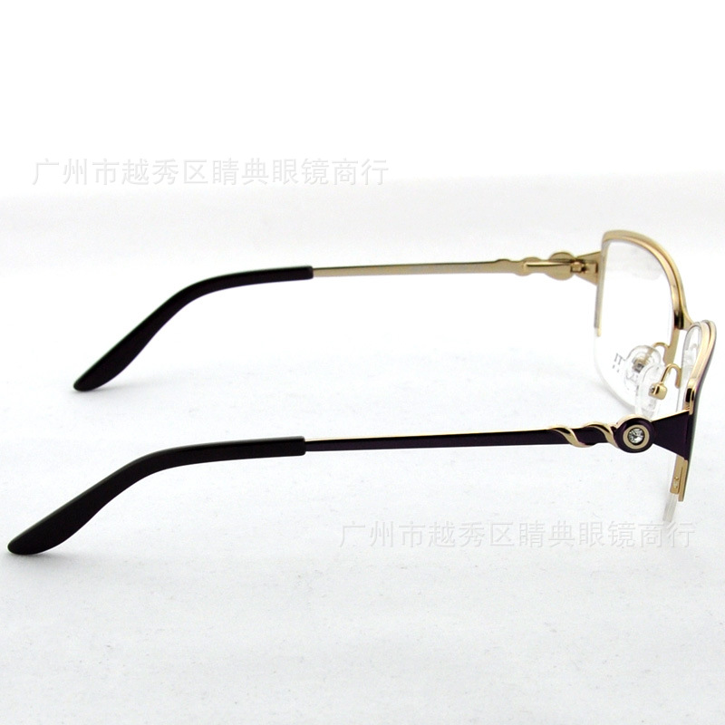 【高档热销新款 钻石半钛眼镜 框架眼镜批发 厂