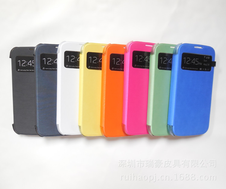 【三星i9500皮套 保护套 S4智能开屏 休眠唤醒