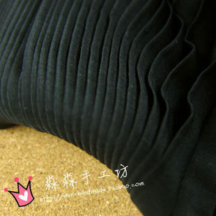 乔其-夏季纺织布料 黑色不透韩国绒薄纱雪纺 垂