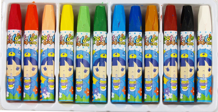 18色支儿童蜡笔油画棒美术文具绘画画工具笔