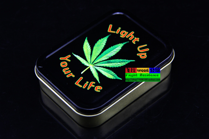 牙买加雷鬼多款麻叶log烟丝盒weed盒子保湿盒 中号 w.