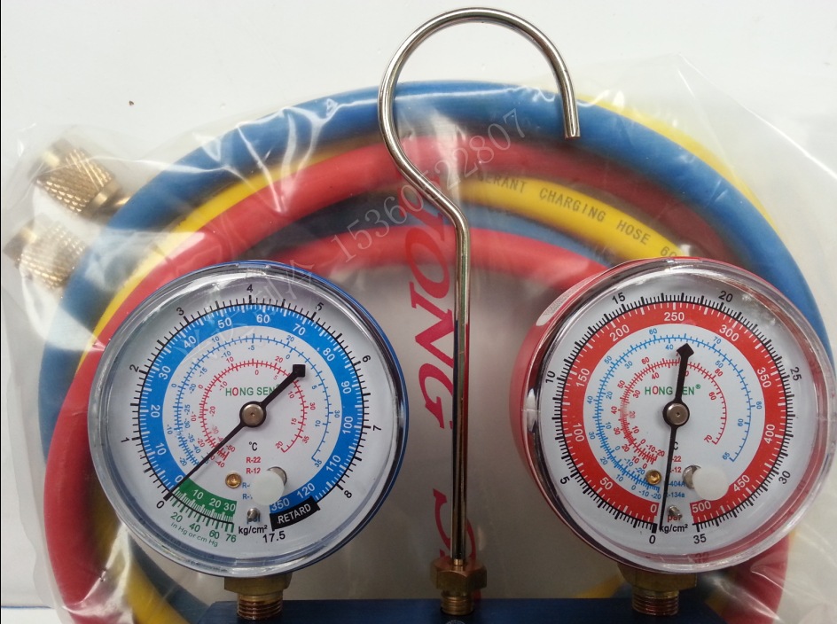 【鸿森牌HS-236空调汽车冰箱雪种表冷媒双表