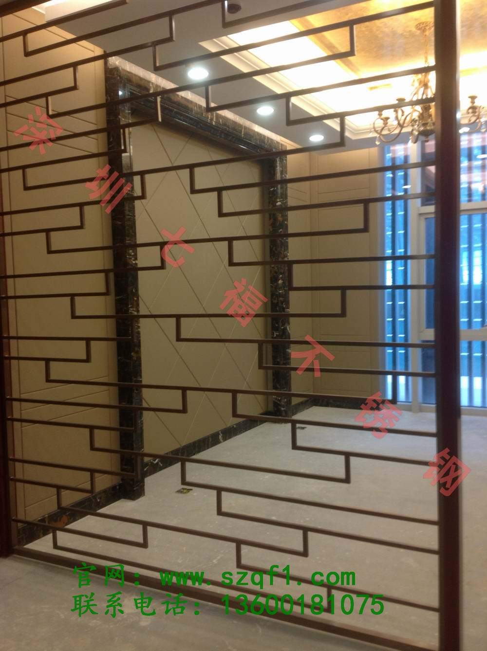 不锈钢镀金屏风