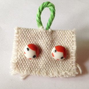 批发采购耳饰-景德镇陶瓷耳钉 小女孩 手绘小清