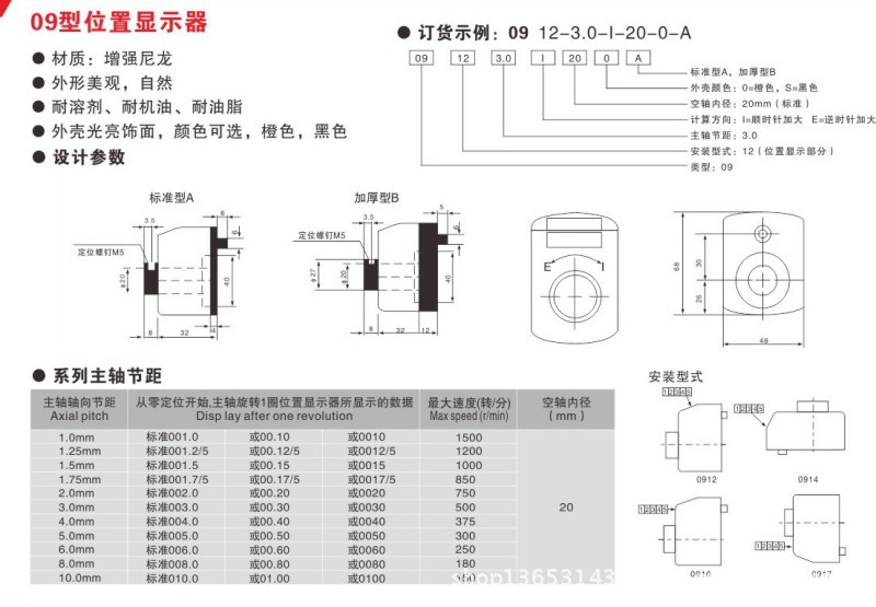 09型数位显示器参数图