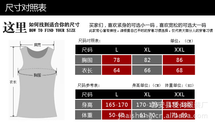 尺碼對照表