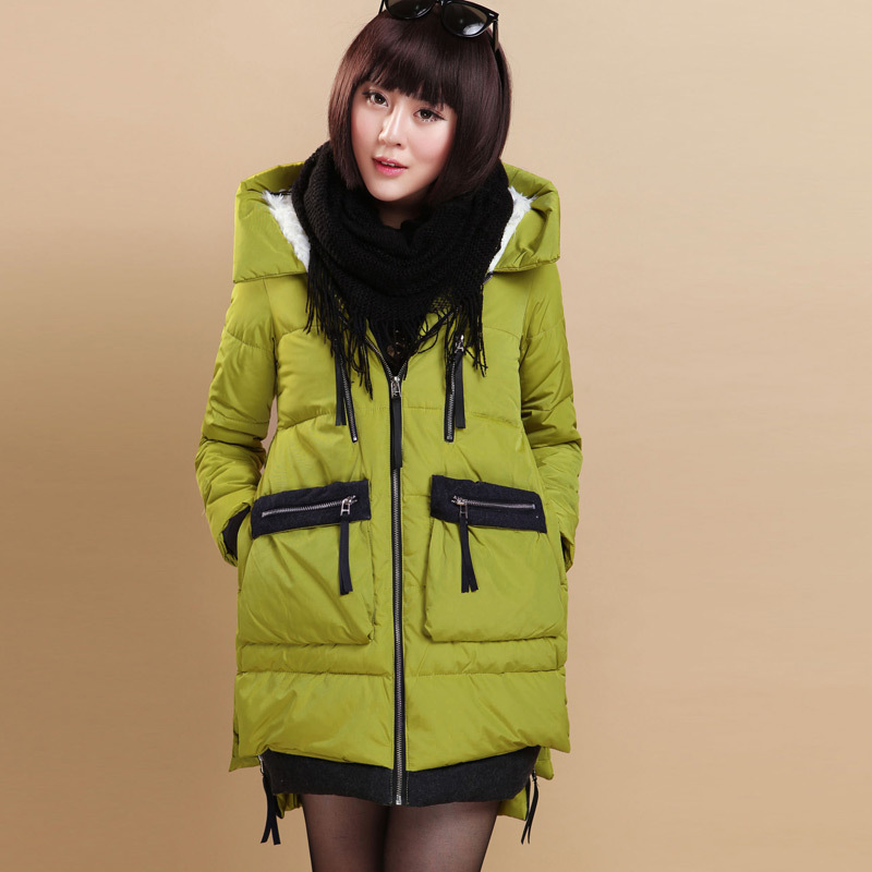 2013冬休闲韩版女装中长款<em>棉衣外套</em> <em>图片</em>_高