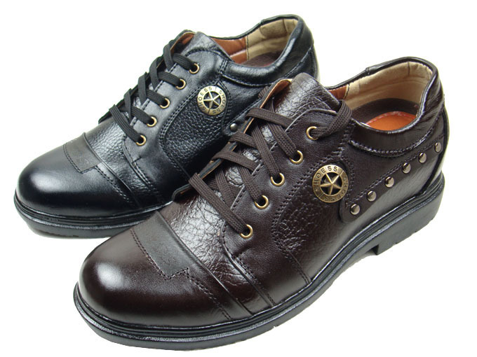 2013新款春秋男士真皮隐形内增高鞋增高7公分