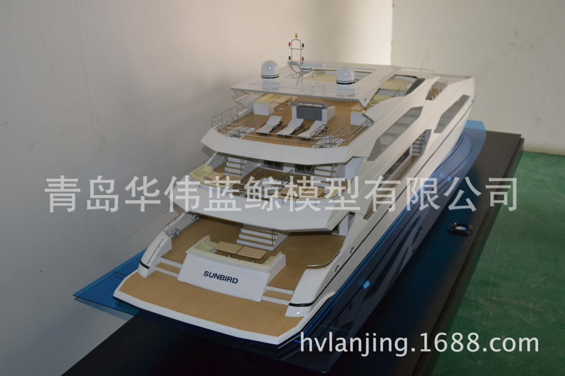 2米游艇模型 游艇内饰模型 豪华游艇模型 带灯光游艇模型