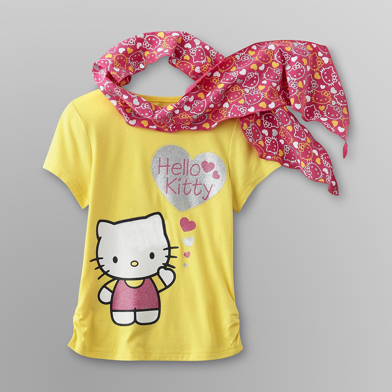 【天天特批】包郵13夏款 hello kitty凱蒂貓外貿童裝 短袖兒童T恤工廠,批發,進口,代購