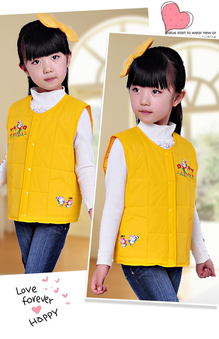 【冰鱼群<em>秋冬</em>正品新款<em>女童羽绒马甲</em>背心 短款