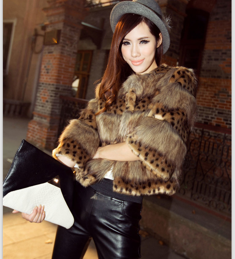 豹纹<em>皮草</em>外套<em>短款</em>修身<em>毛毛马甲女士皮草</em> 图片