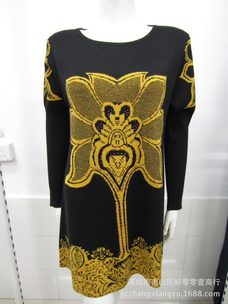 【包邮中老年女装羊毛衫 圆领<em>中长</em>女式<em>毛衣针</em>