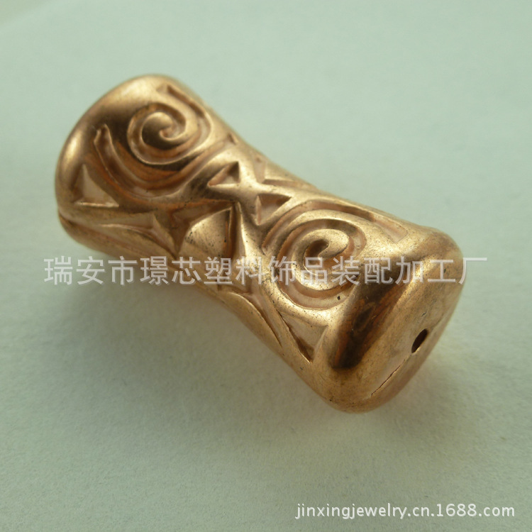 【璟芯塑料CCB饰品配件 圆柱形花纹串珠 包包