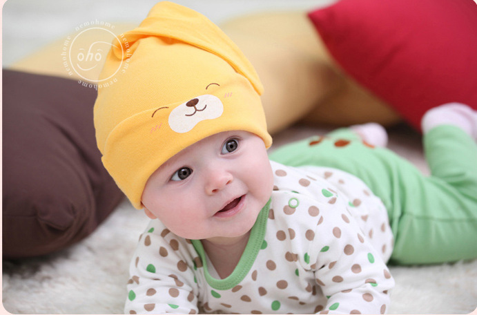 【超萌】韩版男女童婴儿帽子宝宝套头帽子纯棉