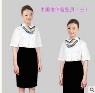 中国电信营业厅女营业员工作服/天翼手机店经理银行职业工装套装