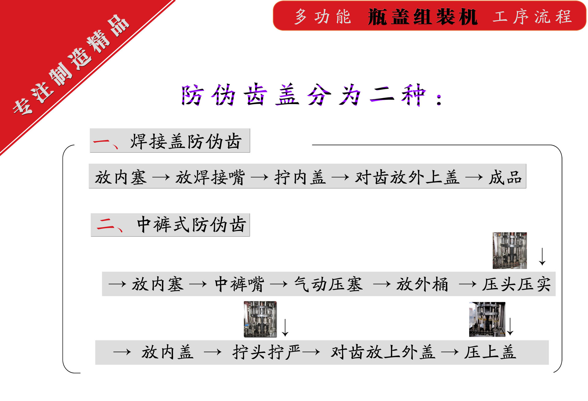 防伪齿盖工序流程降品质