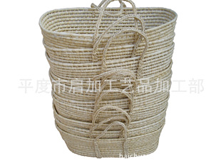 玉米皮编织婴儿提草编篮子 玉米皮编织婴儿篮 娃娃筐