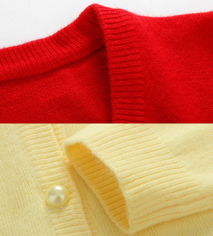 【特价 百搭珍珠扣V领<em>女式</em>针织衫 韩版<em>开衫</em> 新